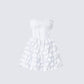 Pipi White Ruffle Mini Dress product front