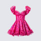 Eni Pink Floral Organza Mini Dress product front