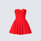 Sarai Red Lace Applique Mini Dress product front