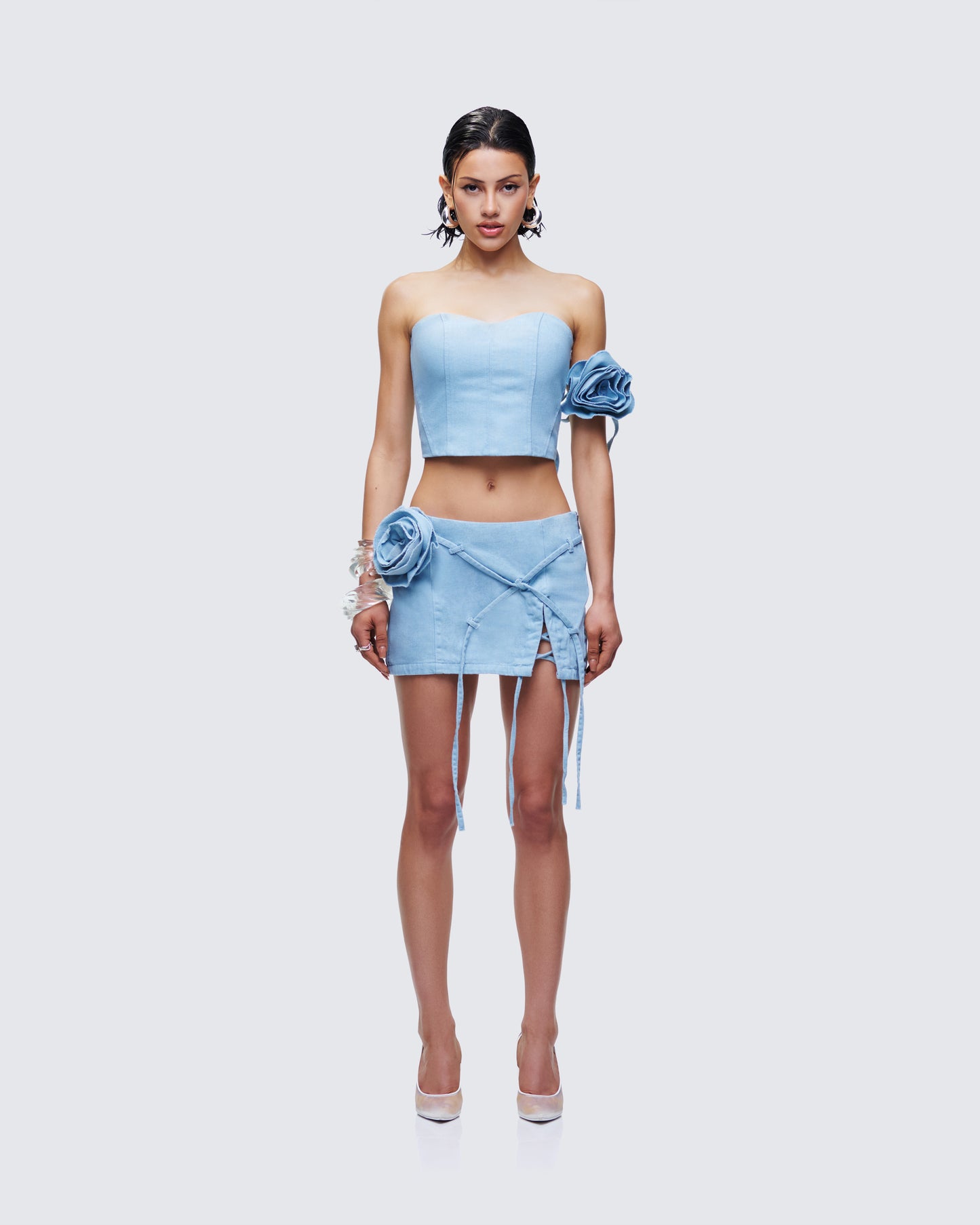 Delores Denim Set model front