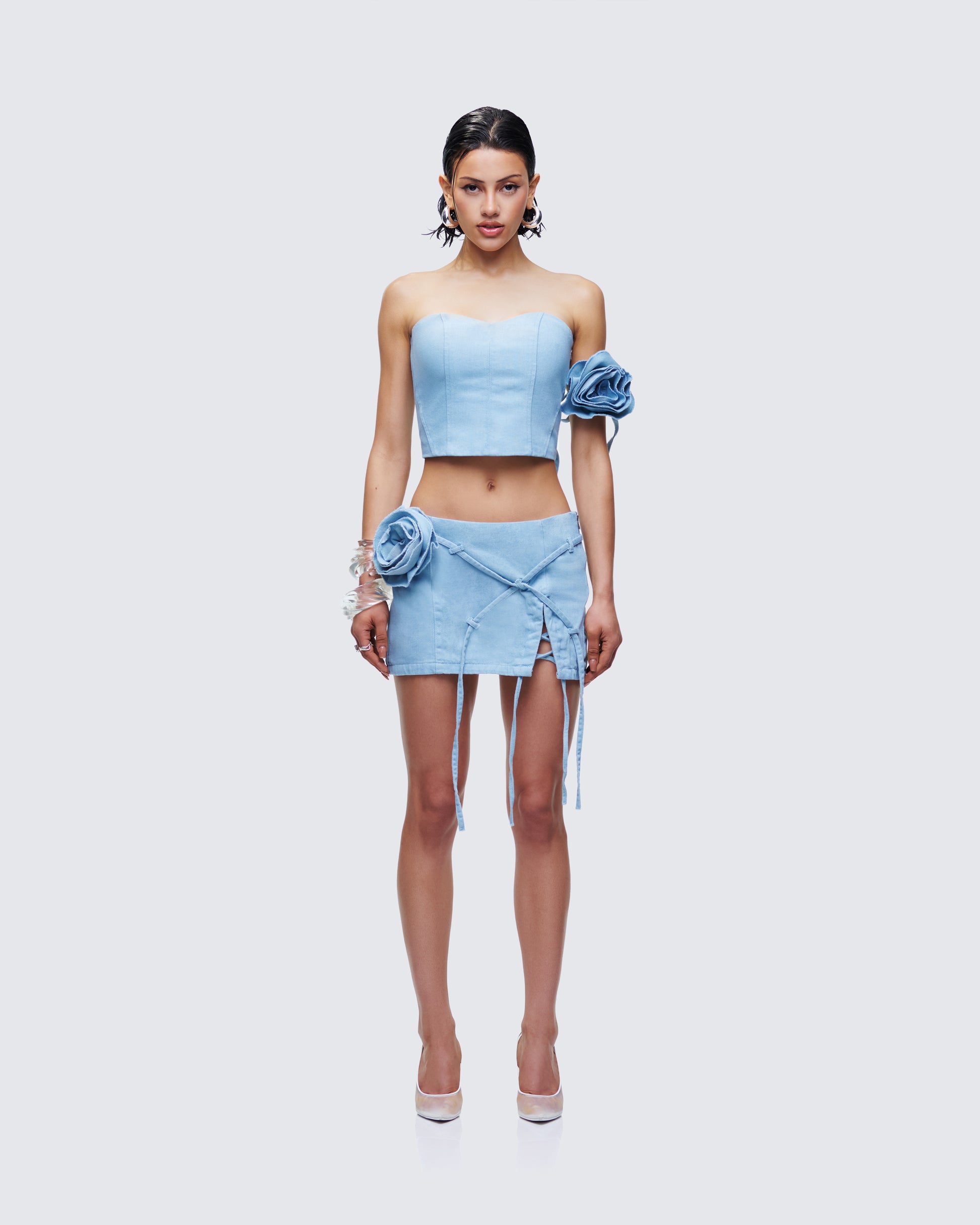 Delores Denim Set model front