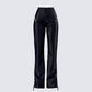Nada Black Lace Up High Waisted Pant product front