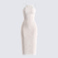 Tyra Ivory Lace Halter Midi Dress product front