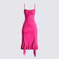 Micah Pink Flower Print Midi Dress 3d product front