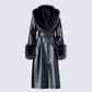 Willa Black Vegan Fur Leather Coat