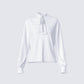 Maia White Pussy Bow Blouse product front