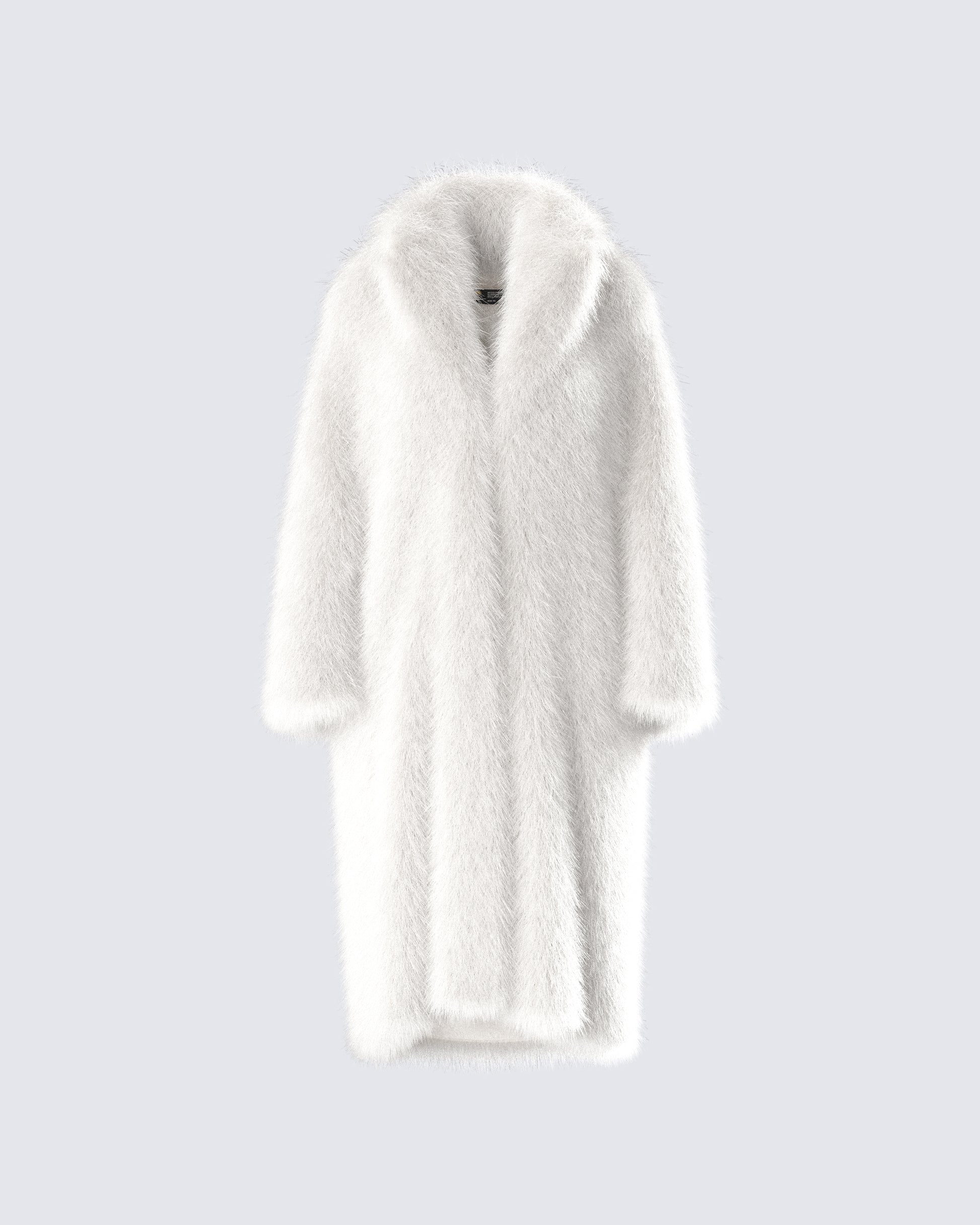 Trista Ivory Faux Fur Coat product front
