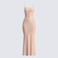 Lan Nude Rhinestone Maxi Dress product front