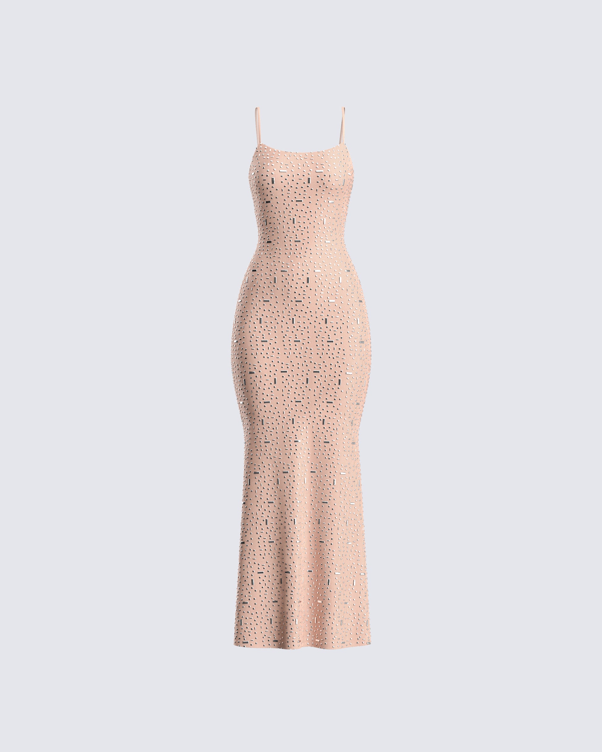 Lan Nude Rhinestone Maxi Dress product front