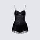 Andrina Black Sequin Fringe Romper product front