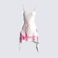 Luisa Pink Print Mini Dress 3d product front