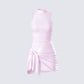Lindsey Pink Wrap Mini Dress 3d product front