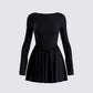 Leen Black Low Back Mini Dress product front