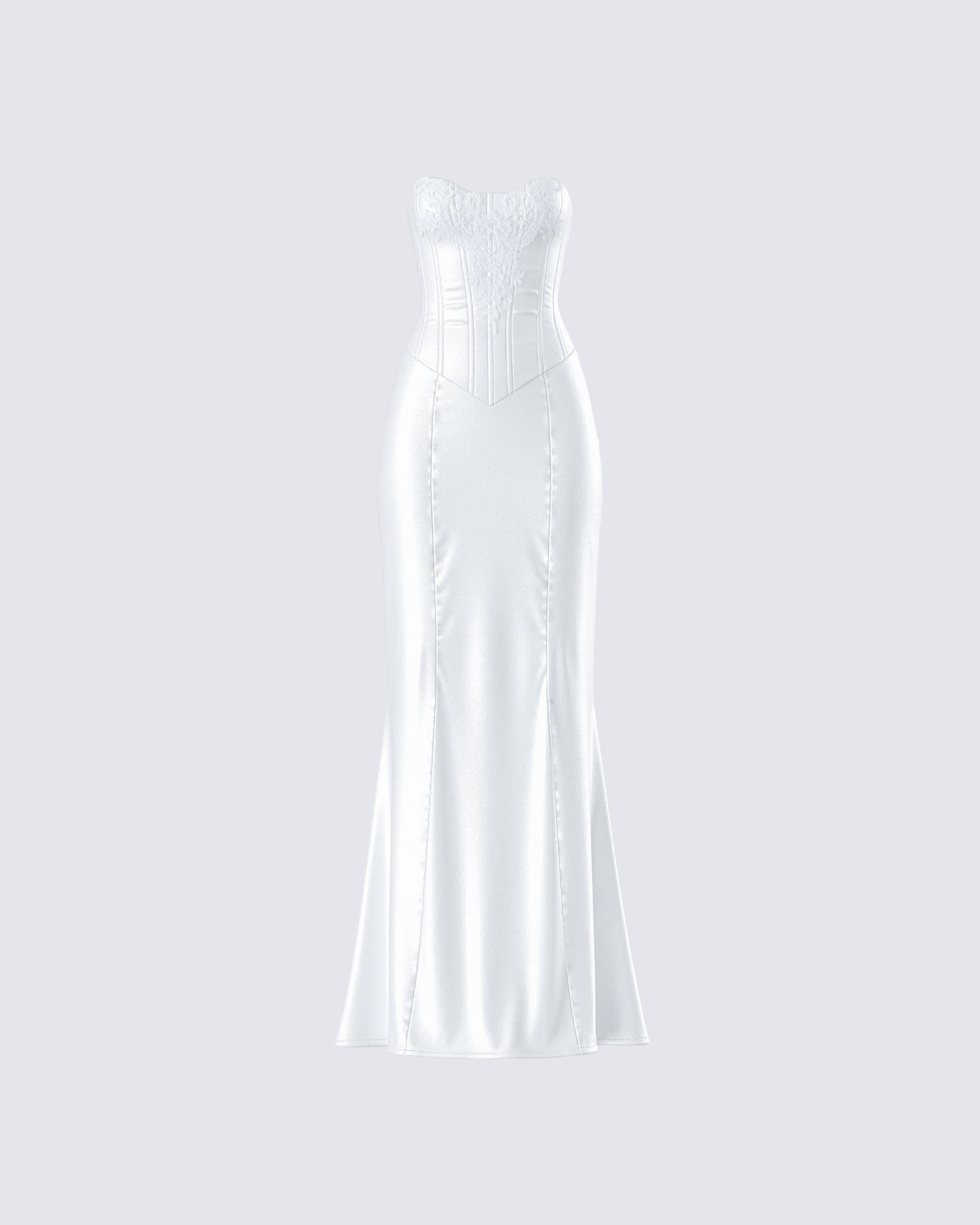 Katana White Lace Applique Gown 3d product front