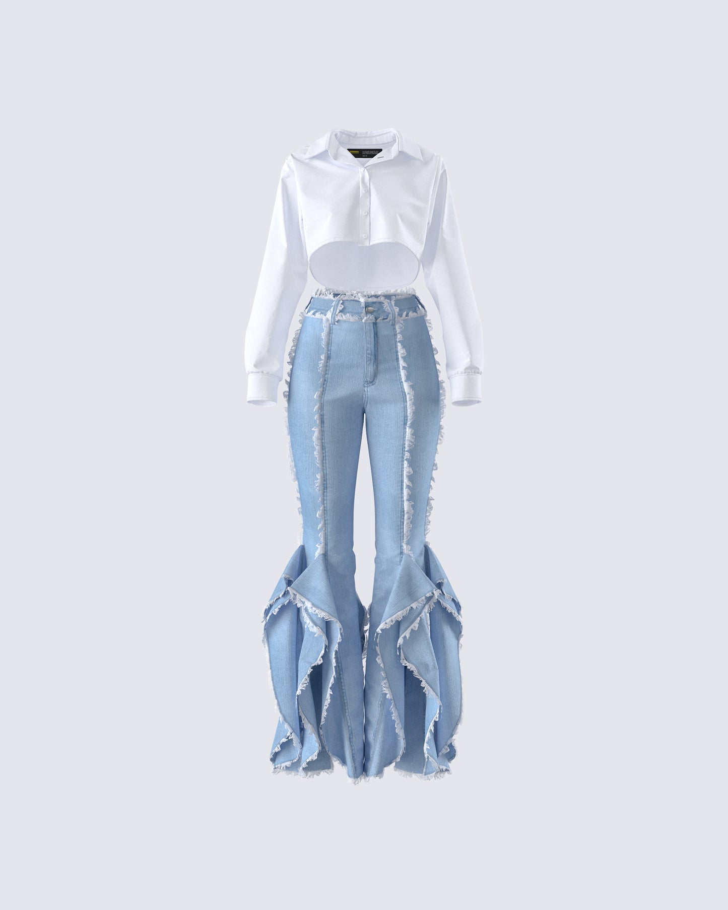 Chloe Frayed Denim Set product front