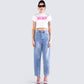 Kalea White Jersey Graphic Top model front