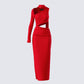 Gabrielle Red Jersey Midi Dress product front