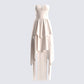 Violette Ivory Layered Maxi Dress product front