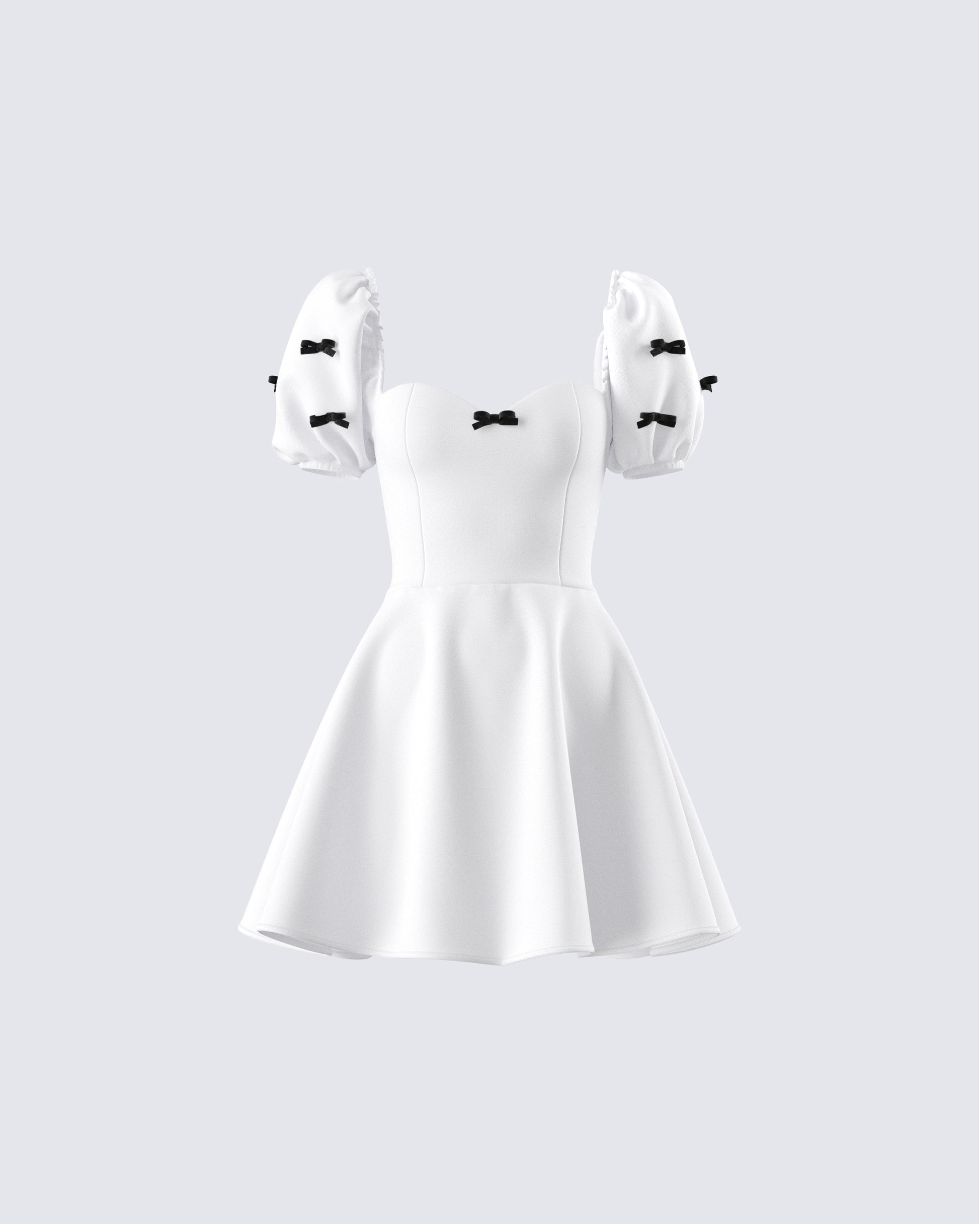 Jayla White Skater Mini Dress product front