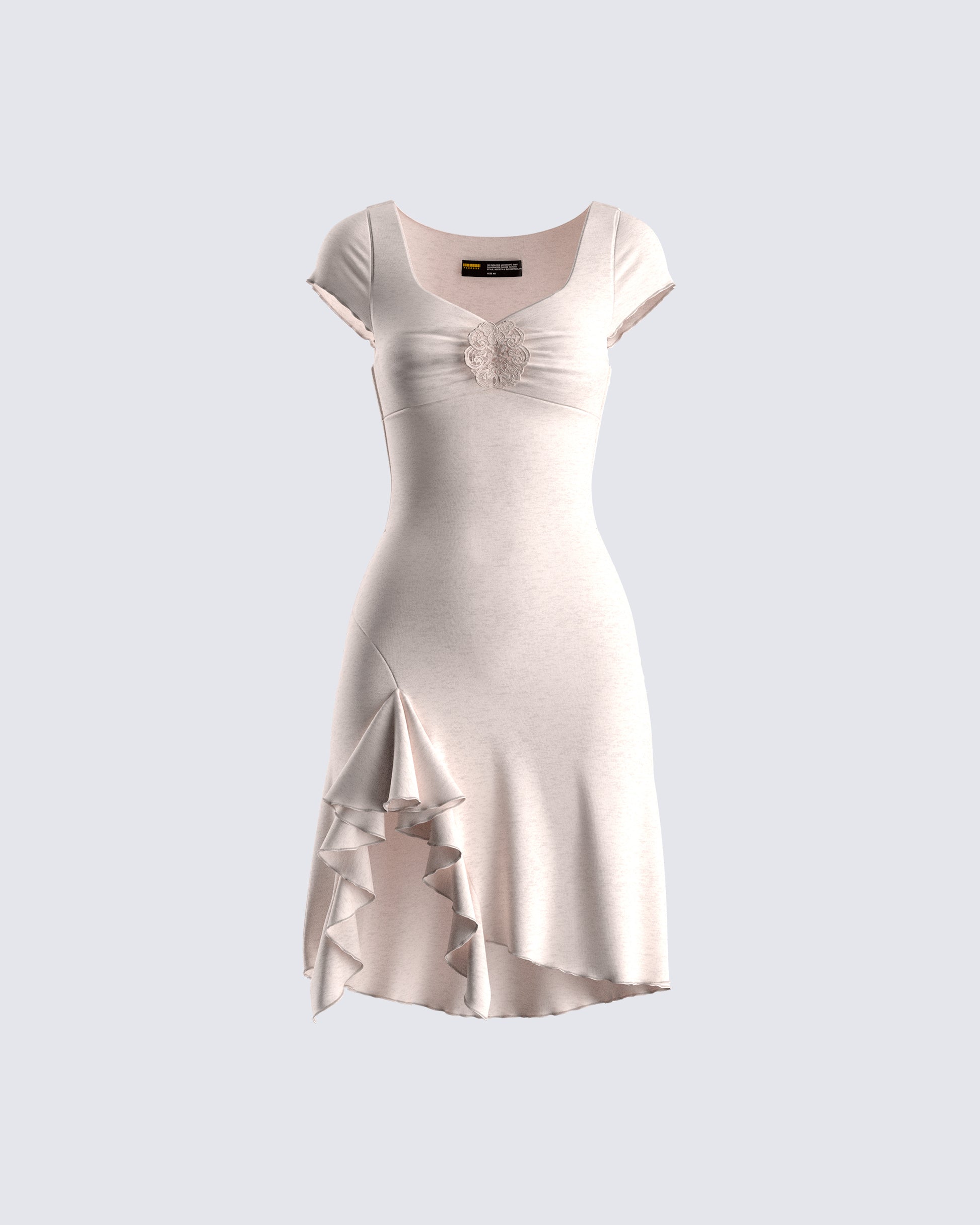 Tai Beige Jersey Ruffle Dress 3d product front