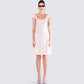 Francisca Beige Flower Print Dress model front