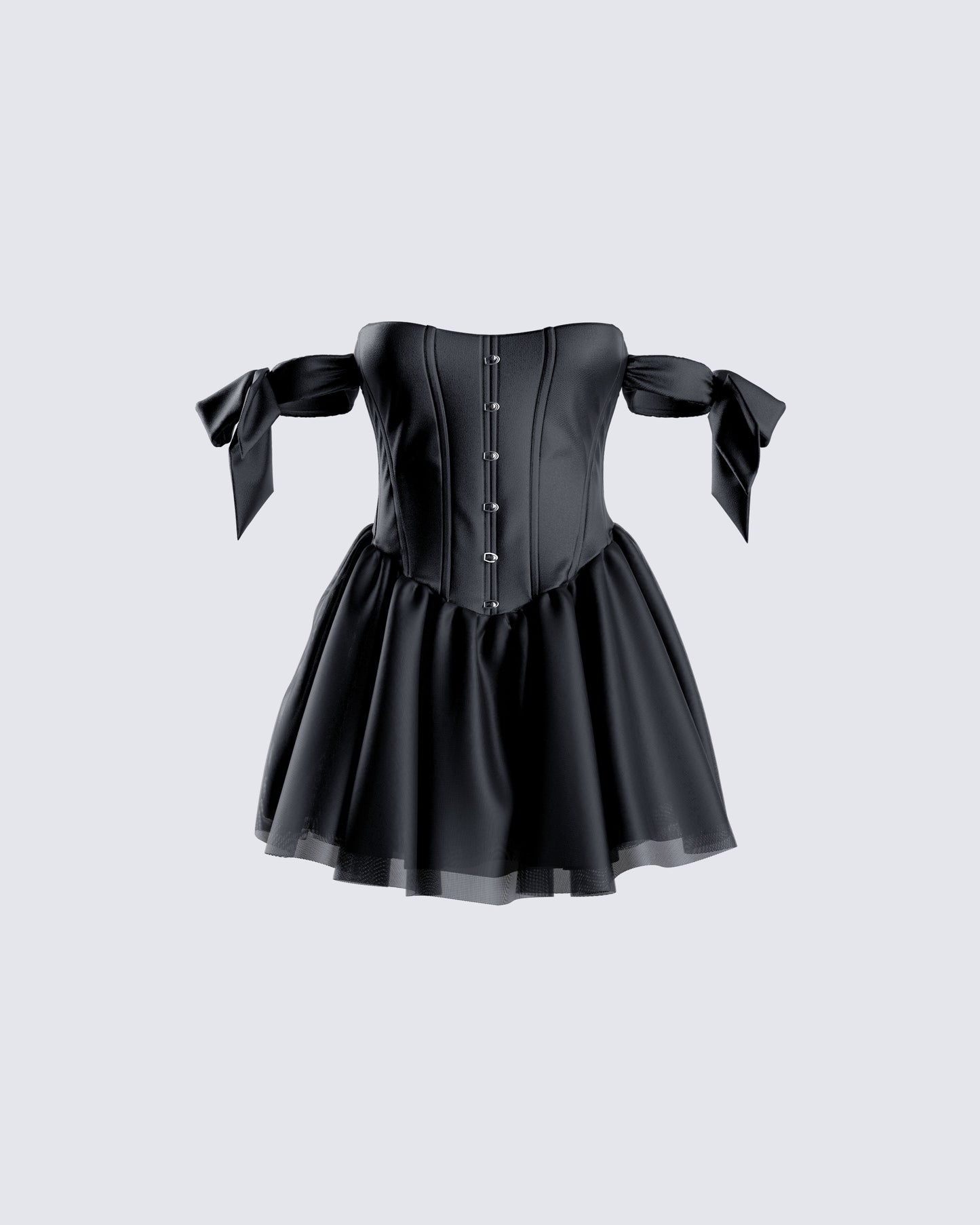 Clem Black Corset Mini Dress 3d product front