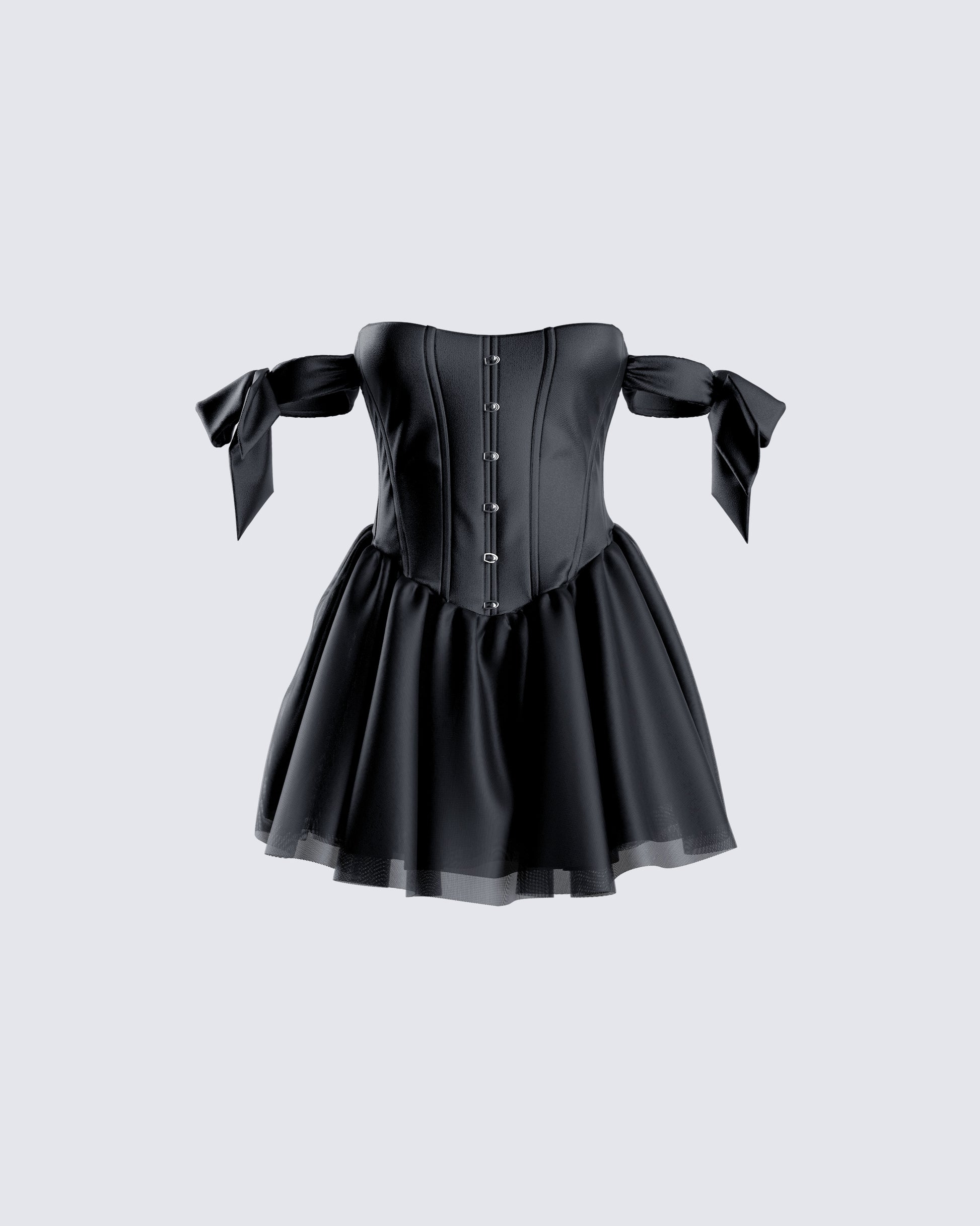 Clem Black Corset Mini Dress 3d product front