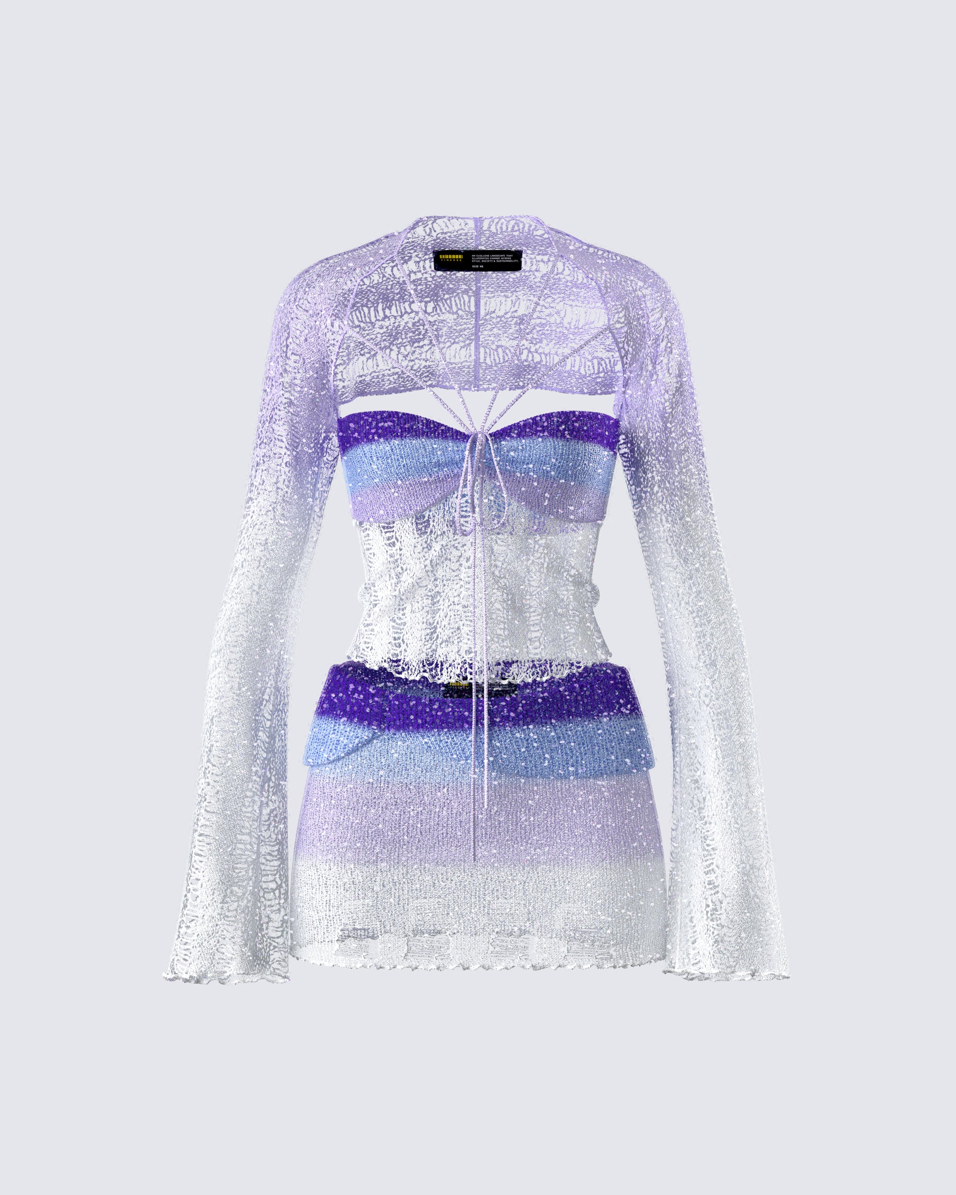 Vanessa Purple Sequin Knit Set product front