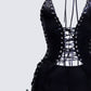 Solan Black Vegan Leather Lace Up Playsuit