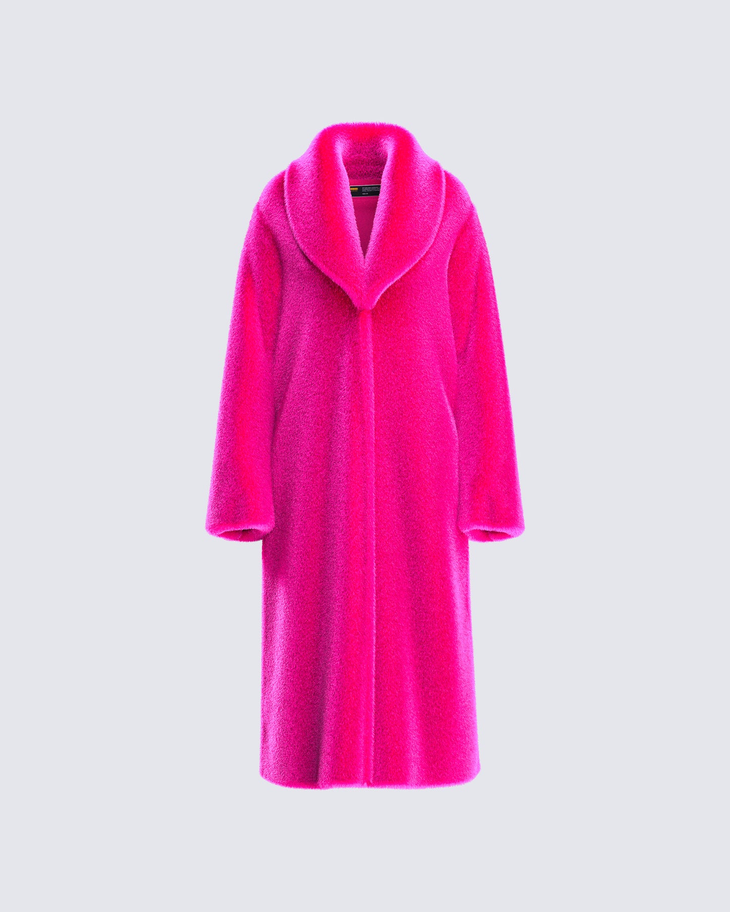 Dorinne Hot Pink Vegan Fur Coat product front