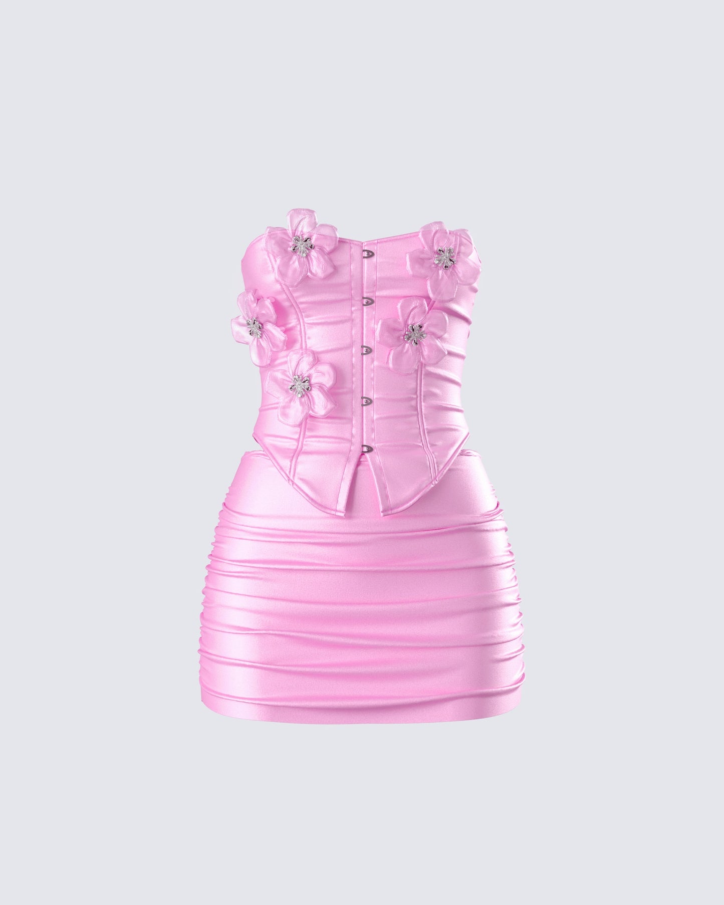 Rivi Pink Flower Corset Set
