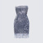 Jocelyn Black Sequin Mini Dress product front