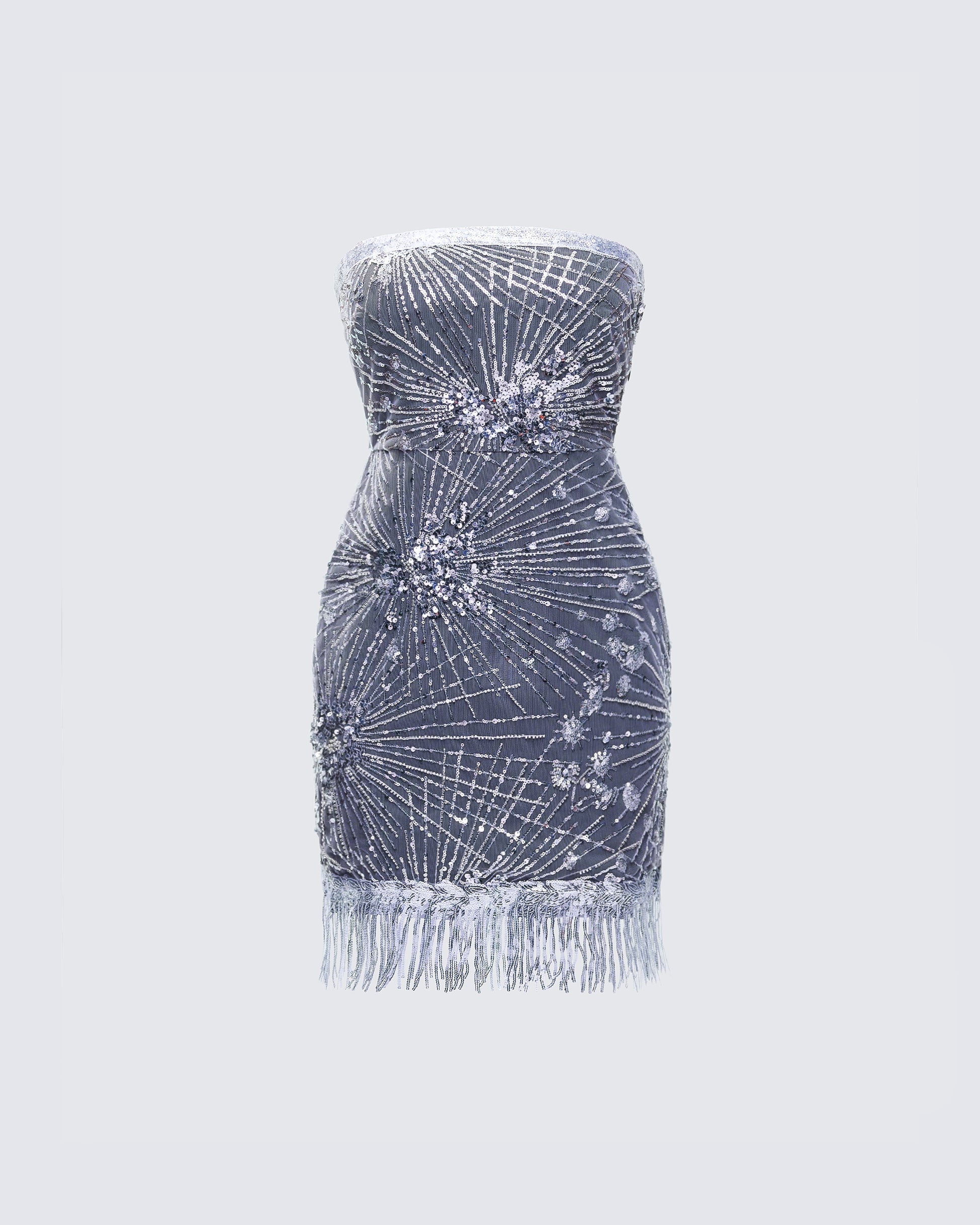 Jocelyn Black Sequin Mini Dress product front