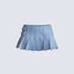 Beverly Denim Pleated Skirt