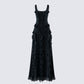 Katelyn Black Ruffle Maxi Dress product front