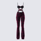 Ami Purple Velvet Burnout Jumpsuit product front