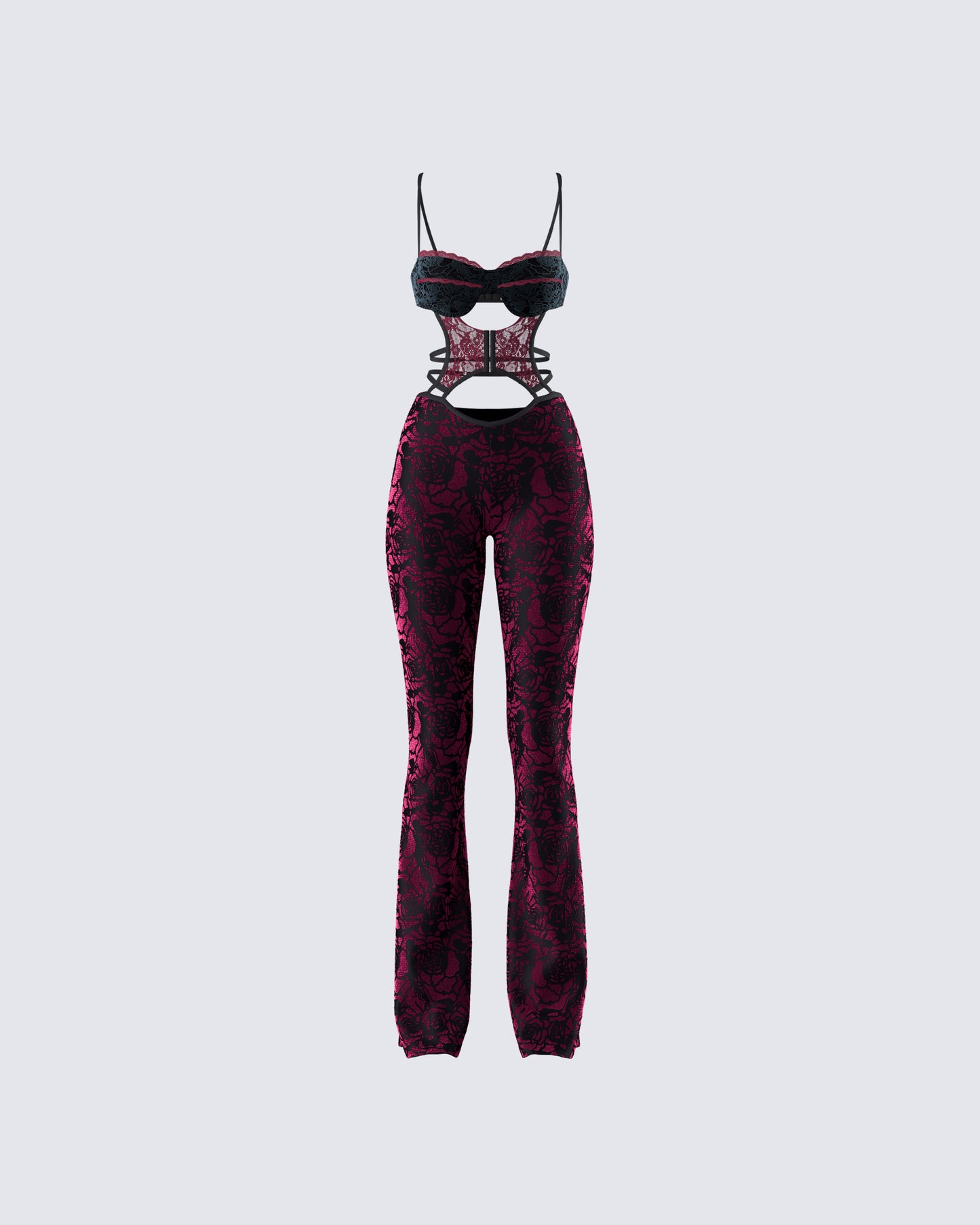 Ami Purple Velvet Burnout Jumpsuit product front