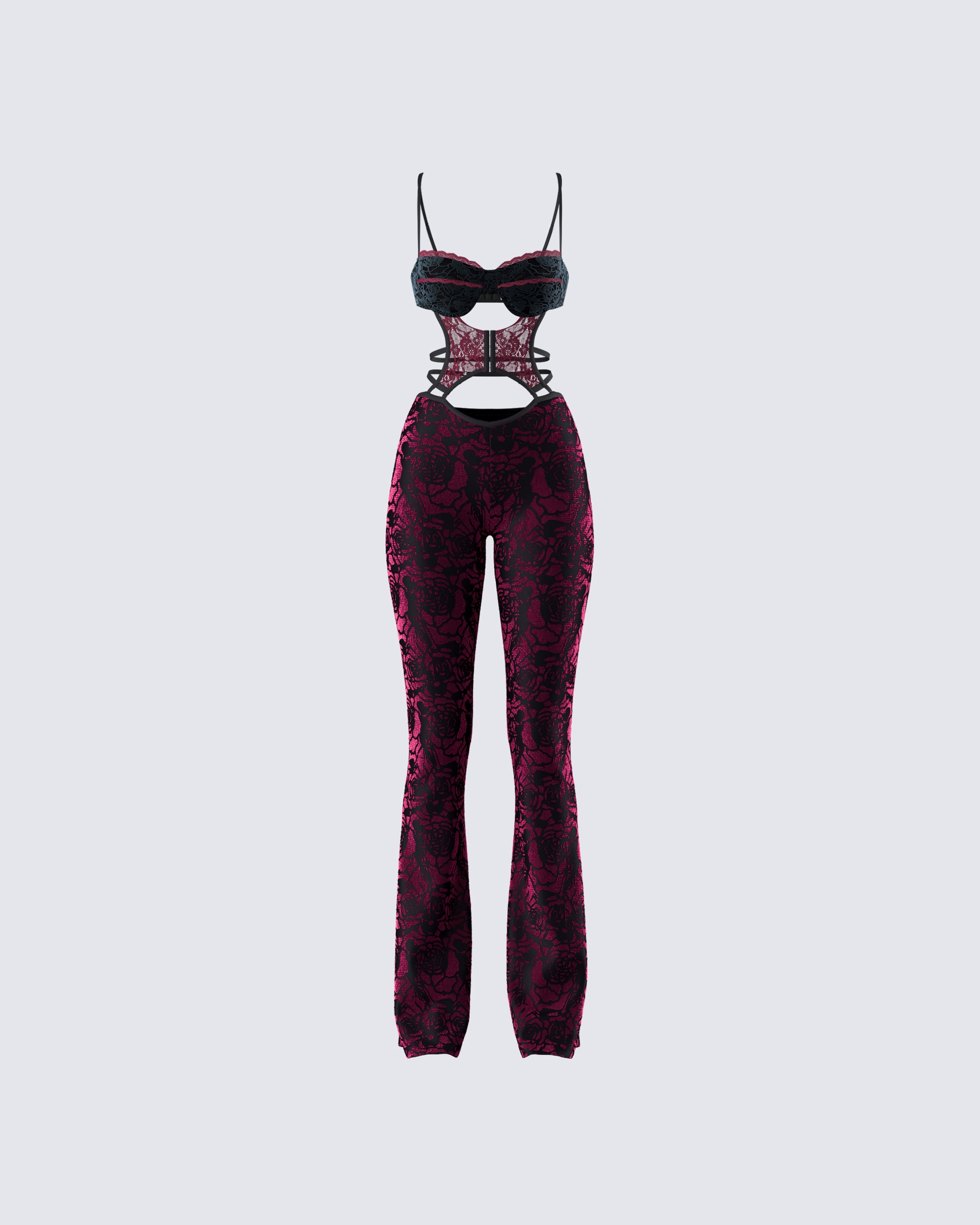 Ami Purple Velvet Burnout Jumpsuit product front
