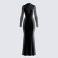 Wilma Black Velvet Paneled Gown product front