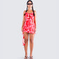Aviva Red Floral Print Mini Dress model front