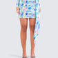 Cyra Psychedelic Print Drape Skirt model front