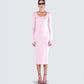 Rai Pink Rib Knit Midi Dress model front