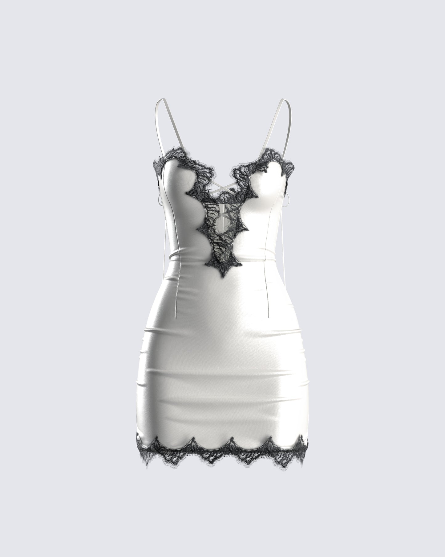Debbie Ivory Satin Mini Dress 3d product front