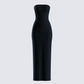 Akari Black Jersey Tube Maxi Dress product front