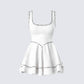 Lorene Ivory Tweed Mini Dress 3d product front