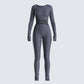 Vilma Grey Rib Zip Jumpsuit 3d product front