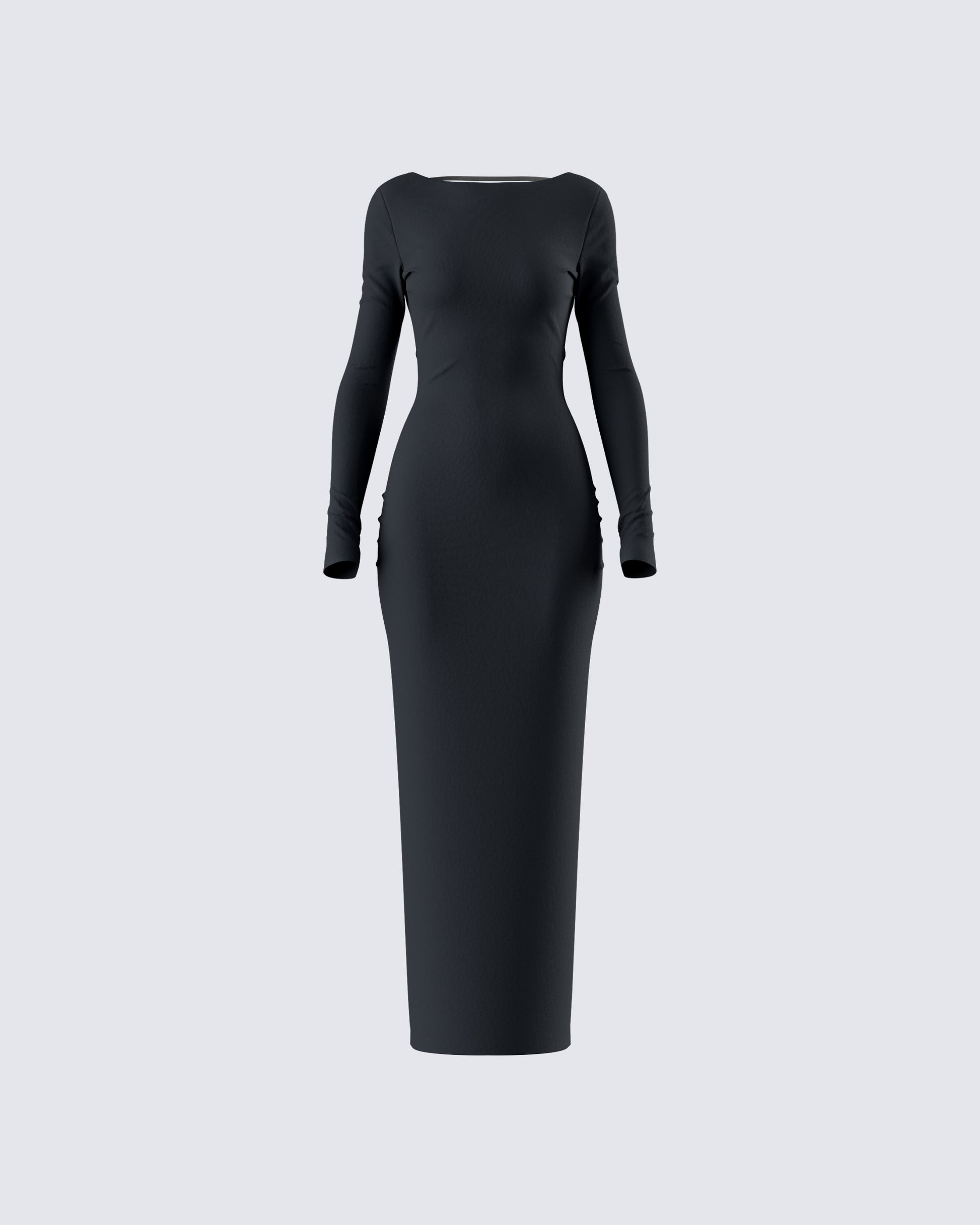 Izel Black Backless Maxi Dress product front
