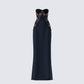 Debra Black Lace Panel Maxi Dress product front