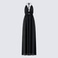 Leida Black Halter Maxi Dress product front