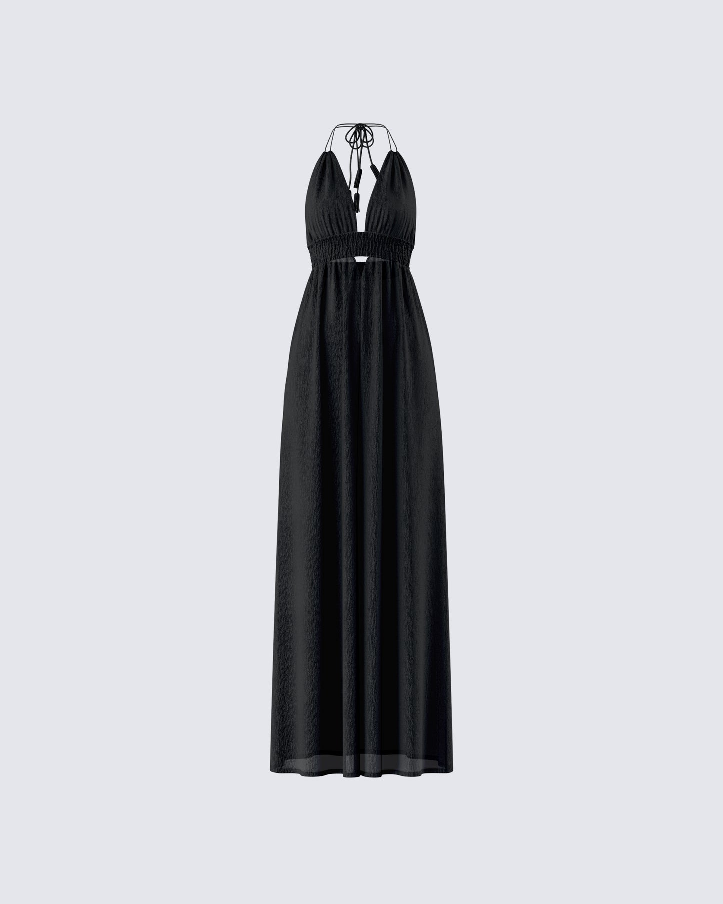 Leida Black Halter Maxi Dress product front